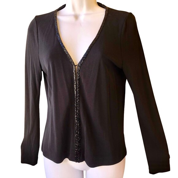 Lauren Ralph Lauren Black Cardigan Sweater BEADS - Picture 7 of 15